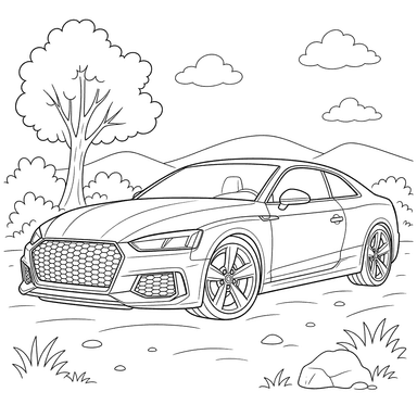 Audi RS5 Sports Car Coloring Page