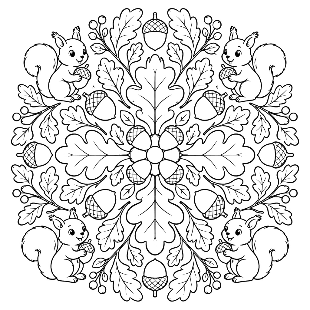 Autumn Oak Leaf Mandala