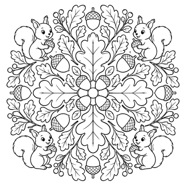 Autumn Oak Leaf Mandala