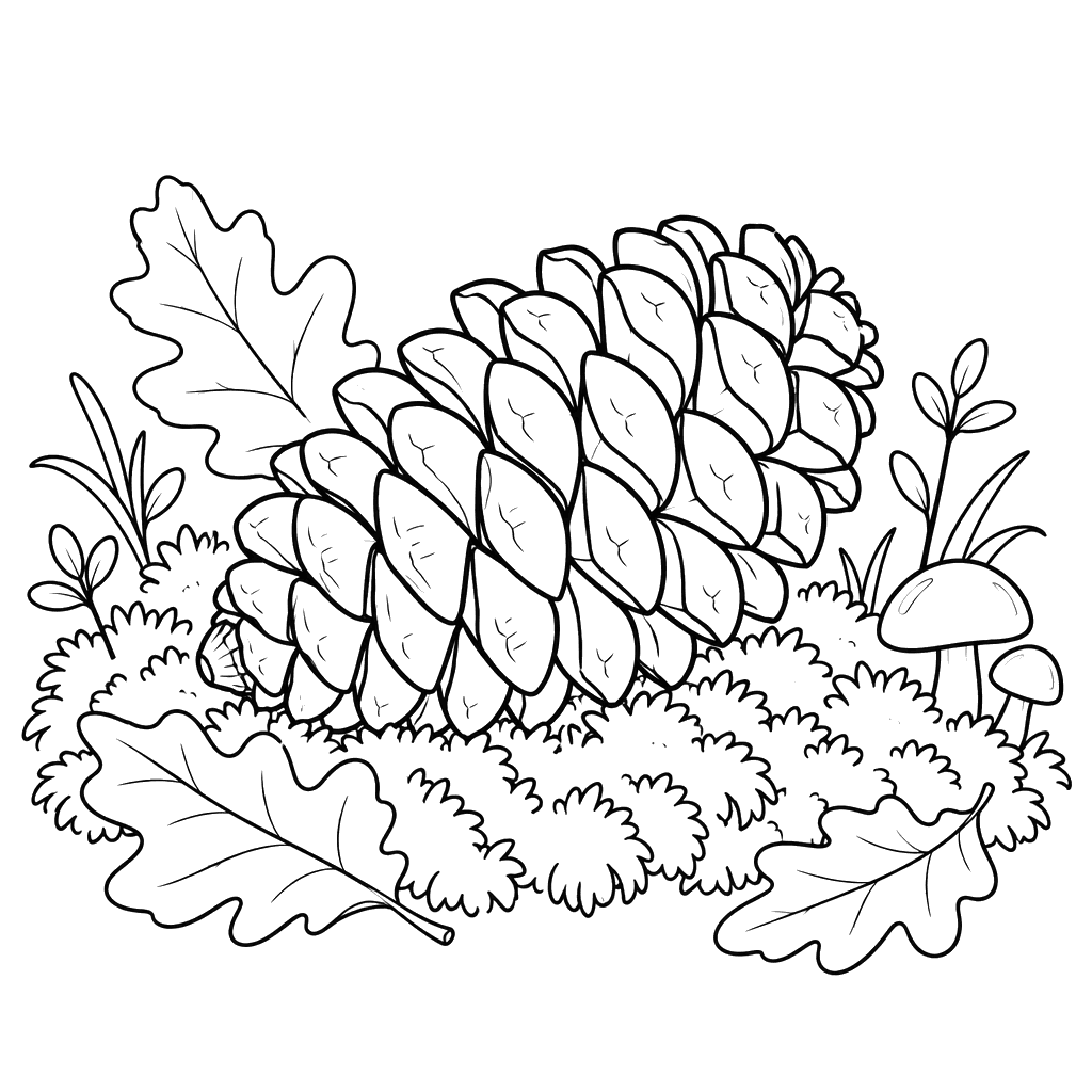 Pinecone on Soft Forest Moss
