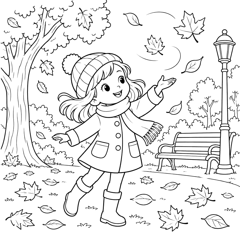 Autumn Wind and Swirling Leaves
