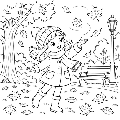 Autumn Wind and Swirling Leaves