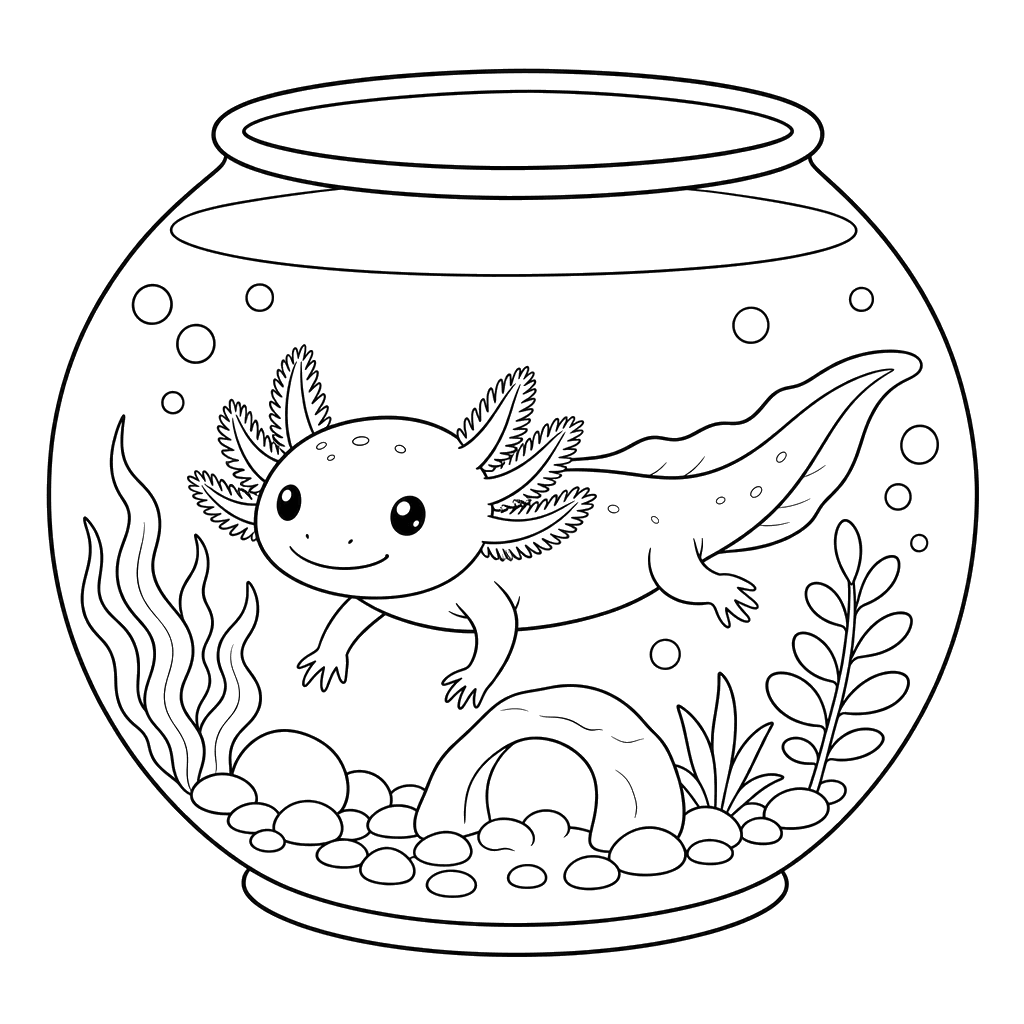 Axolotl in an Aquarium