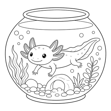 Axolotl in an Aquarium