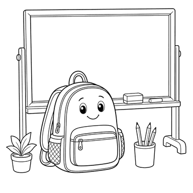 Backpack by the School Board Coloring Page