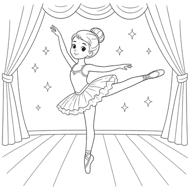 Ballerina Arabesque on Stage