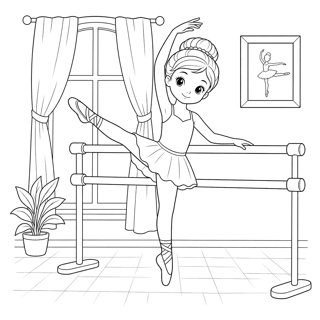 Ballerina Warming Up at the Barre