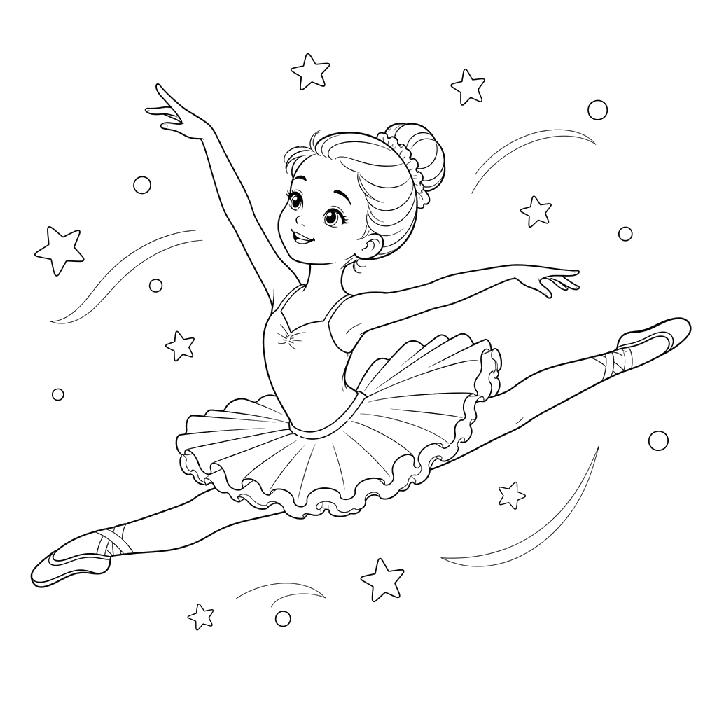 Ballerina Performing a High Leap