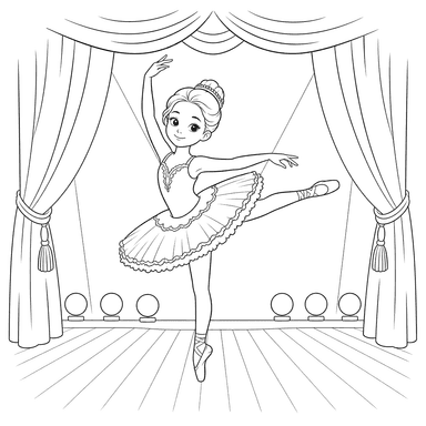 Ballerina Dancing on a Grand Stage