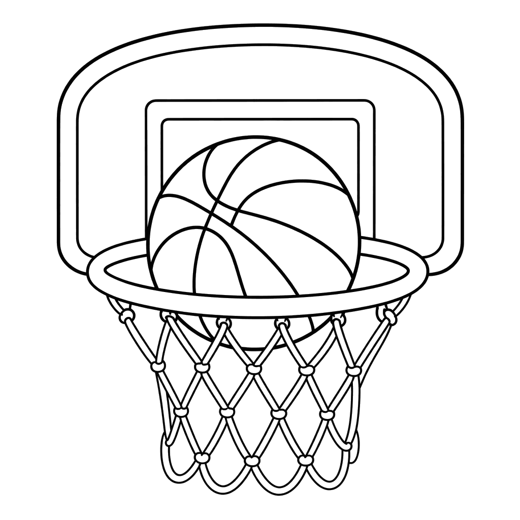Basketball hoop coloring page