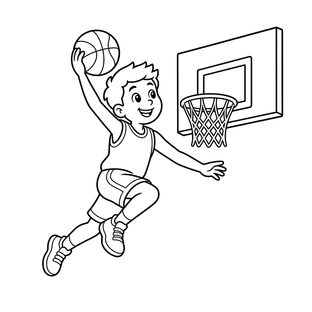 Basketball player coloring page
