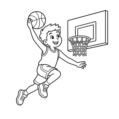 Basketball player coloring page