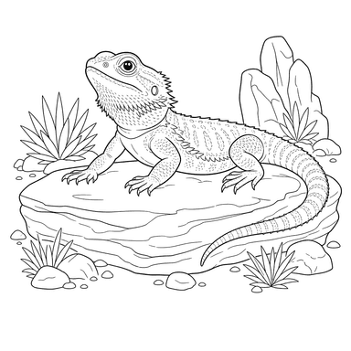 Bearded Dragon on a Stone