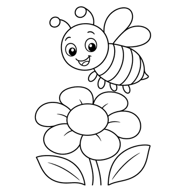 Happy bee on a flower