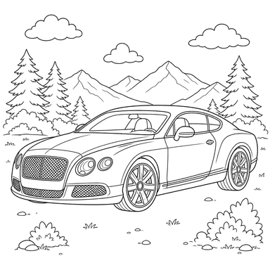 Bentley Continental GT Coloring Page