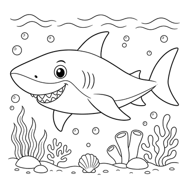 Blue Shark Coloring Page