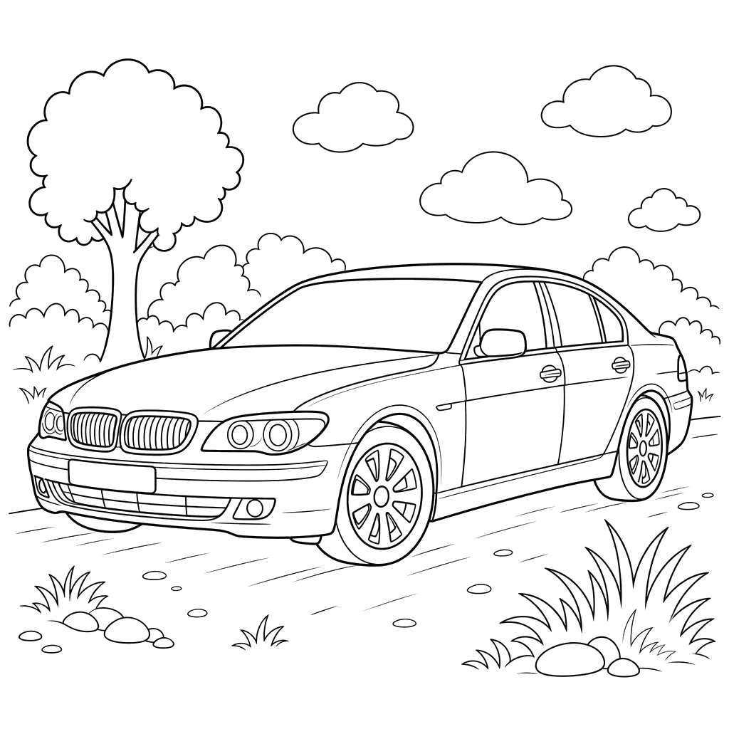 BMW 5 Series Coloring Page