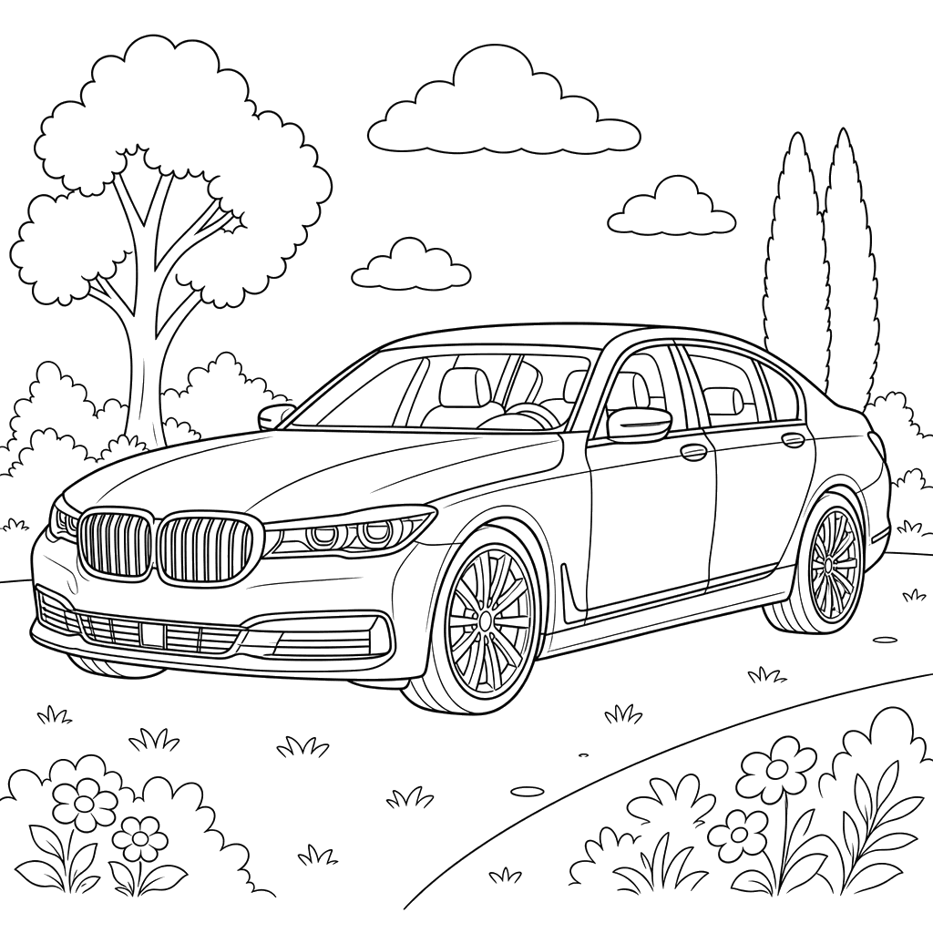 BMW 7 Series Coloring Page