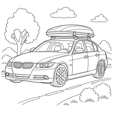 BMW with Roof Rack Coloring Page