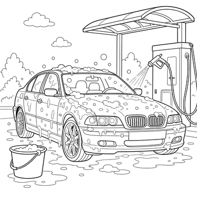 BMW Car at the Car Wash
