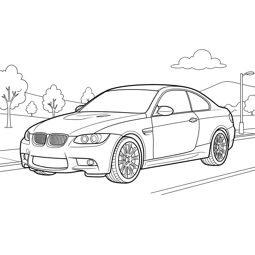 BMW M3 (2006) Coloring Page