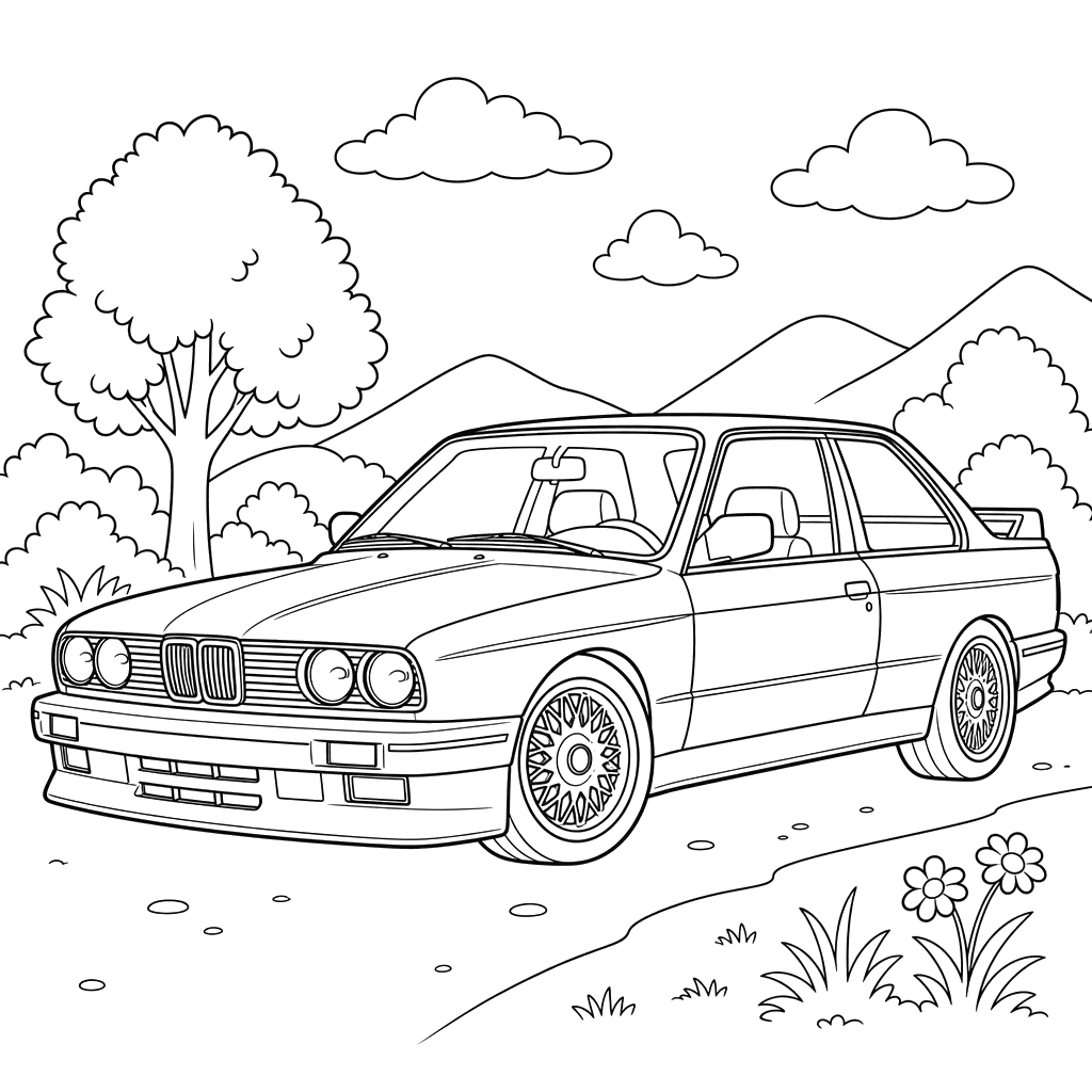 BMW M3 E30 Coloring Page