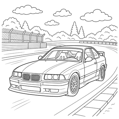 BMW M3 on Racetrack