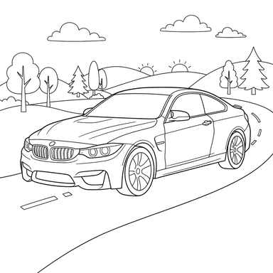 BMW M4 Coupe 2018 Coloring Page