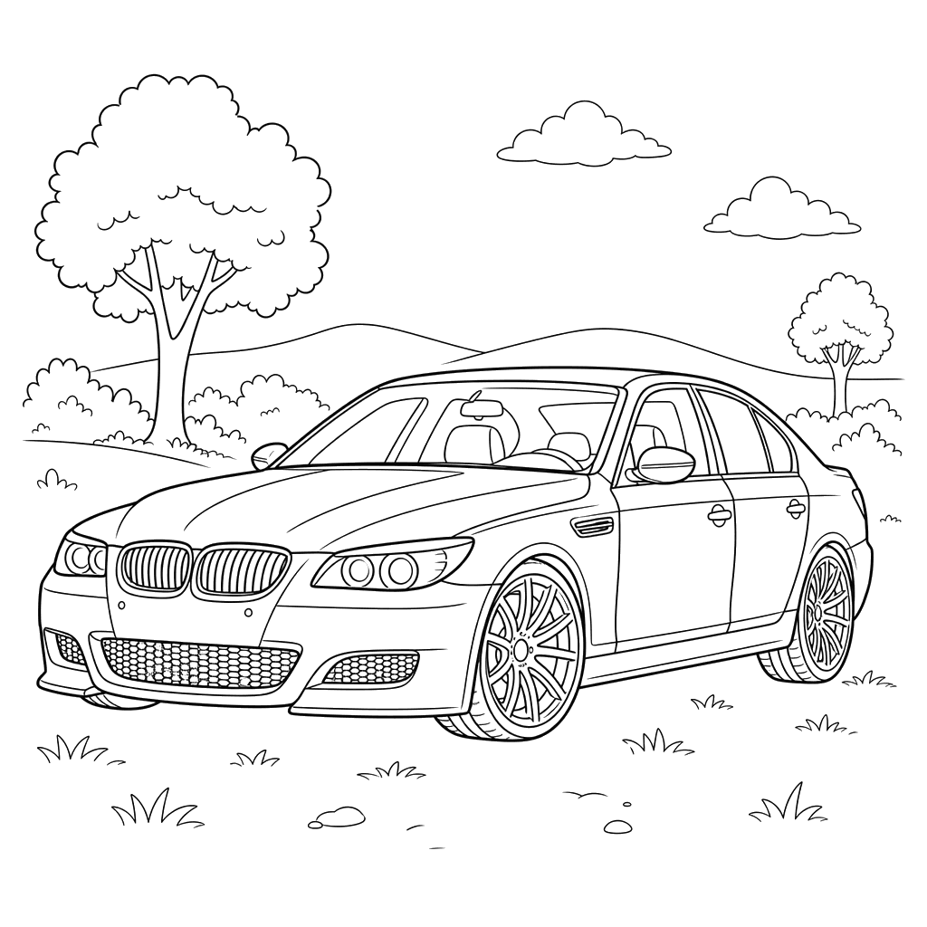 BMW M5 Coloring Page