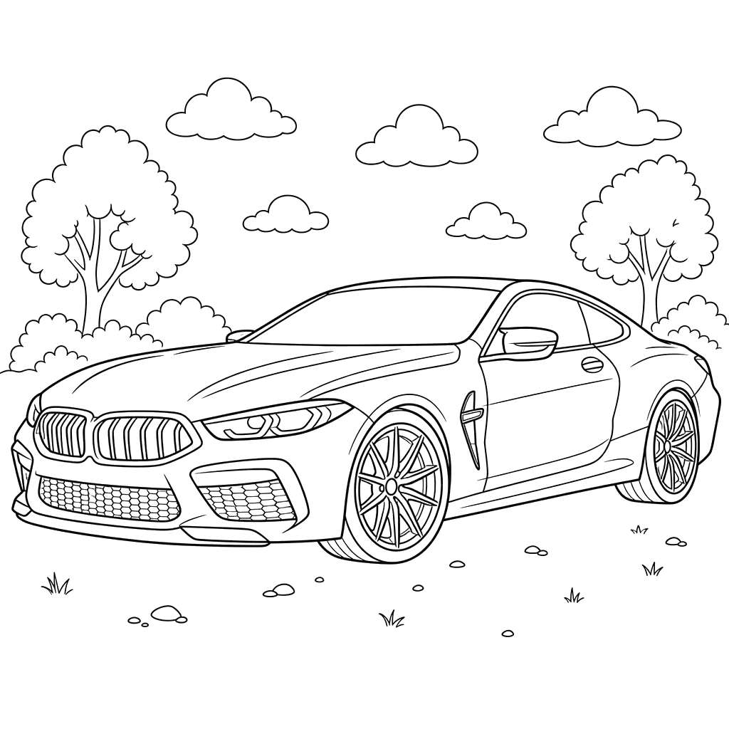 BMW M8 Coloring Page