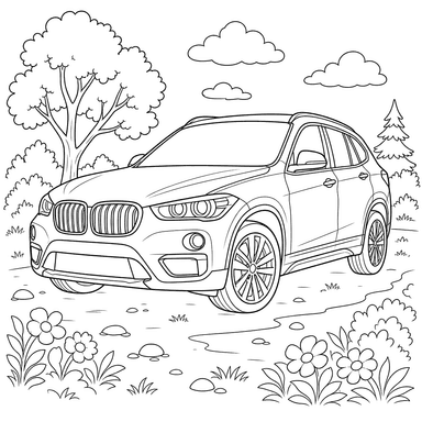BMW X1 Coloring Page
