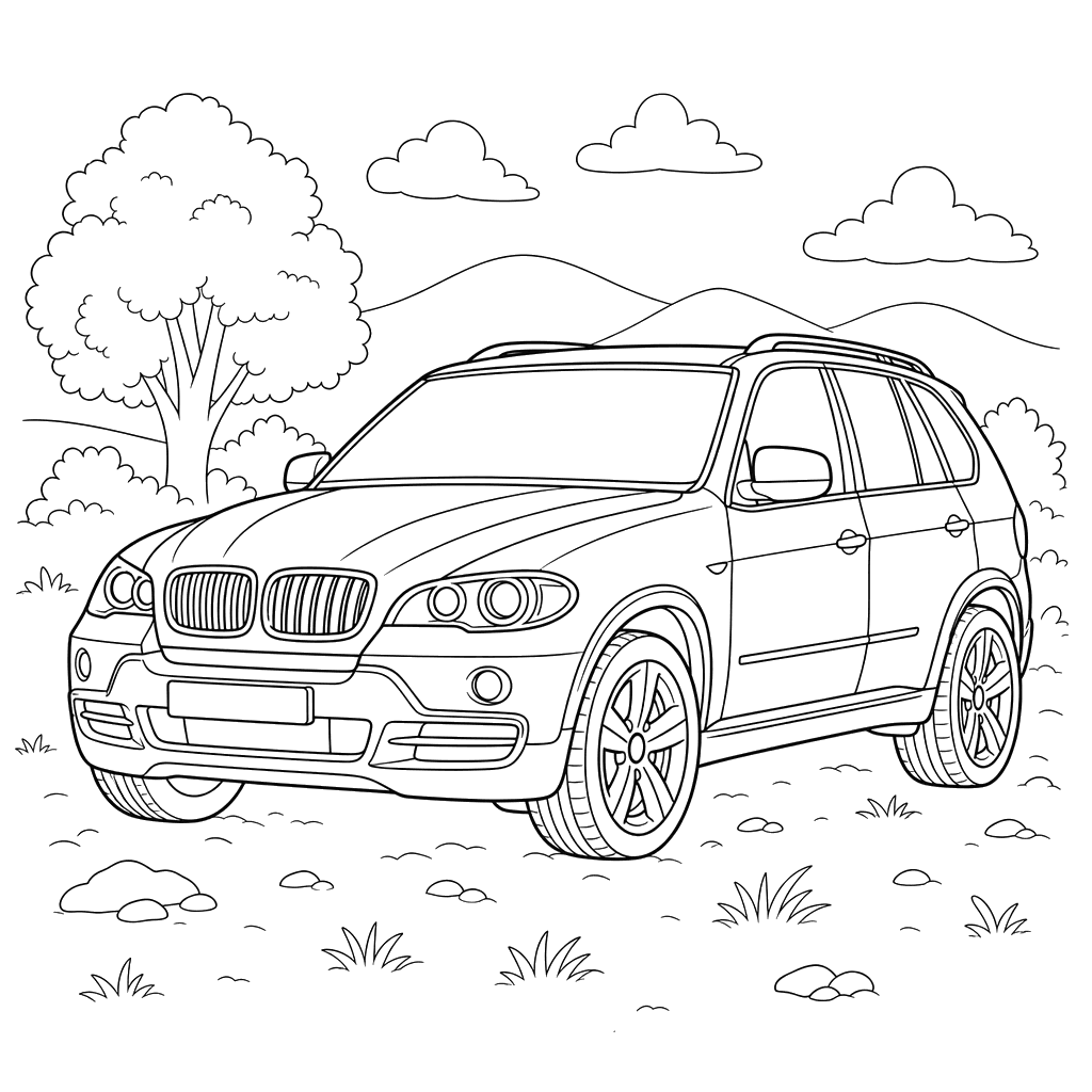 BMW X5 SUV Coloring Page
