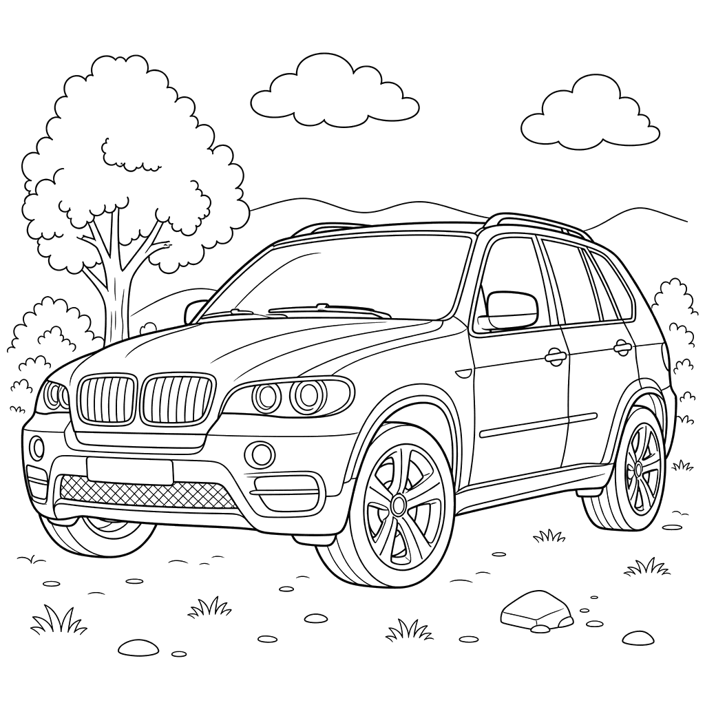 BMW X5 SUV Coloring Page