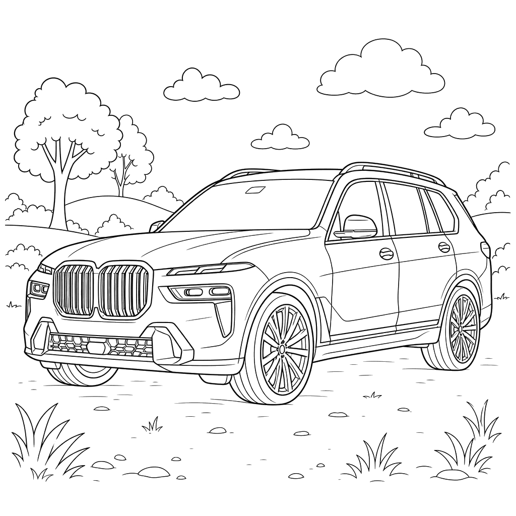 BMW X7 Coloring Page