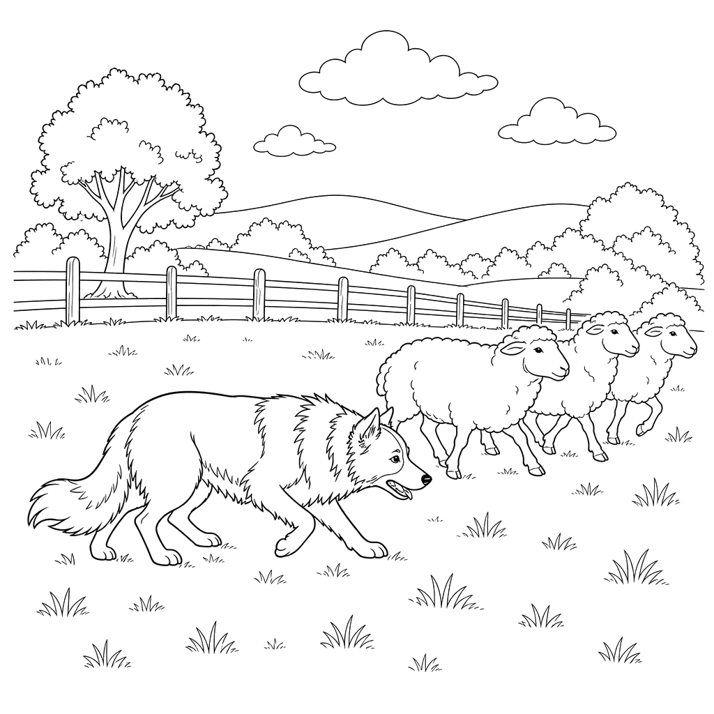 Border Collie Herding Sheep