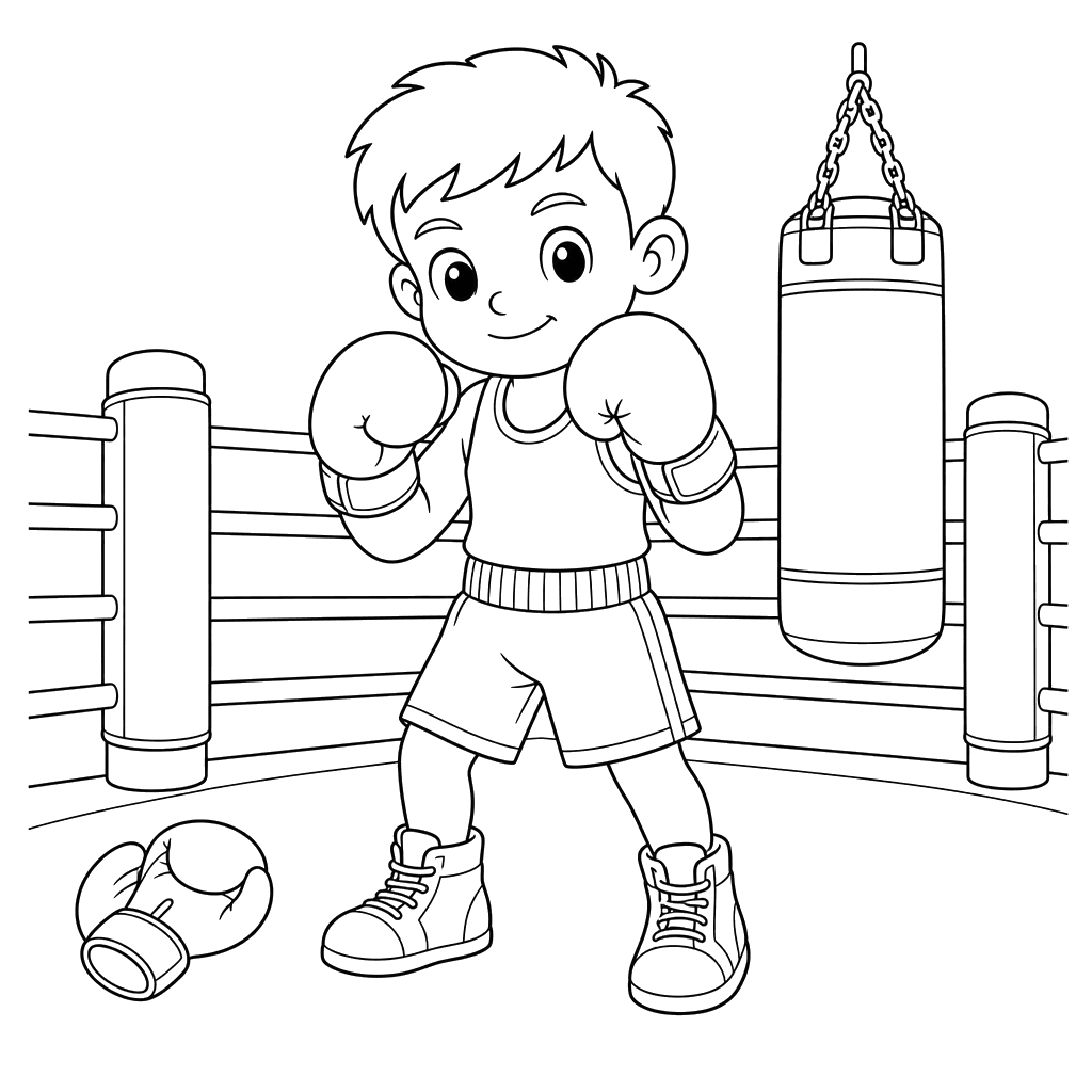 Boxing Coloring Page
