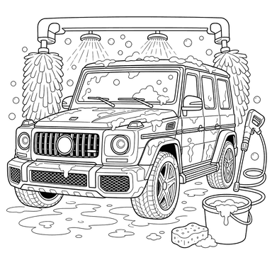 Brabus SUV Car Wash Coloring Page