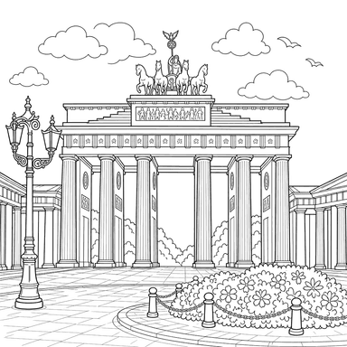 Brandenburg Gate Coloring Page