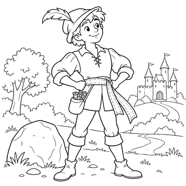 Brave Little Tailor with Belt Coloring Page