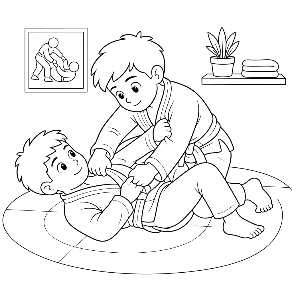 Brazilian Jiu‑Jitsu Coloring Page