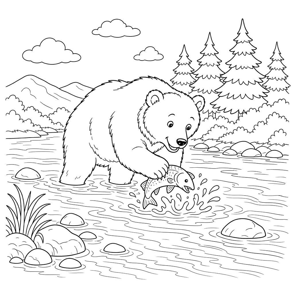 Brown Bear Fishing