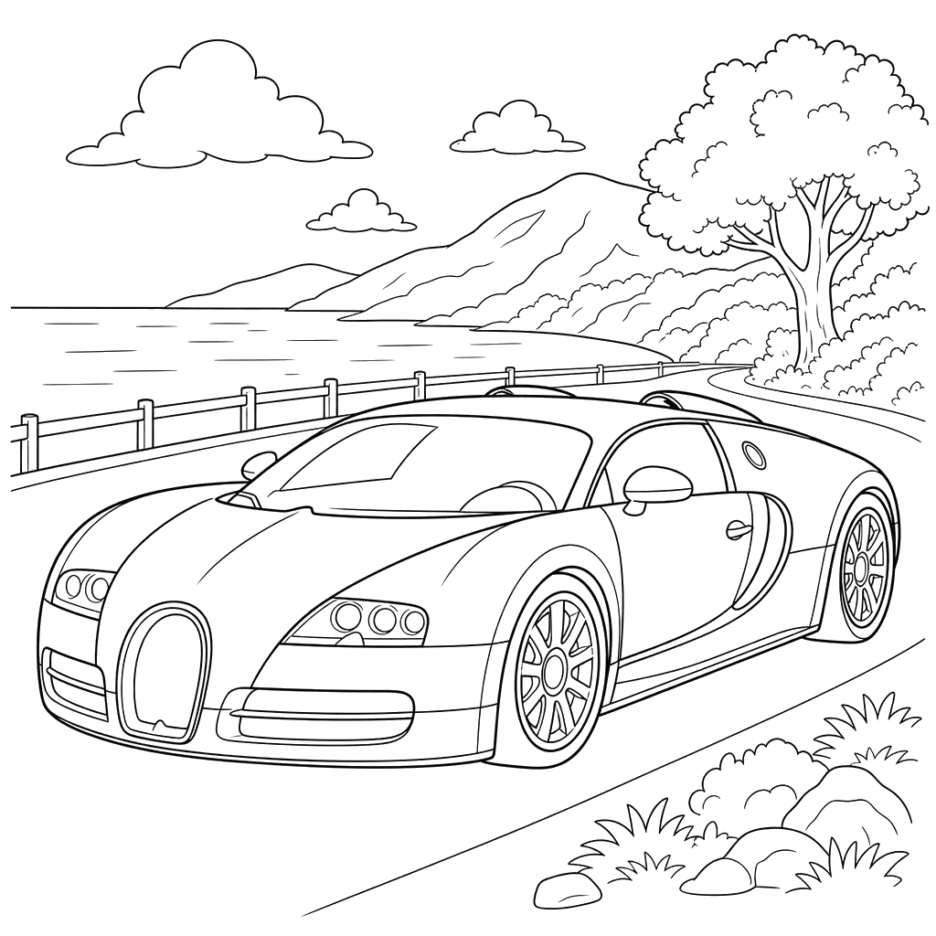 Bugatti Veyron Coloring Page