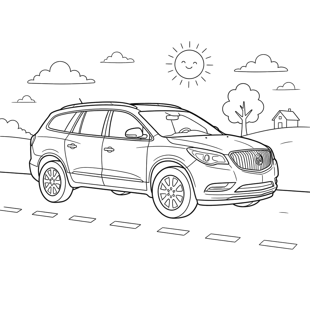 Buick Enclave Car Coloring Page for Kids