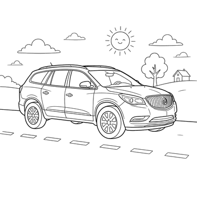 Buick Enclave Car Coloring Page for Kids