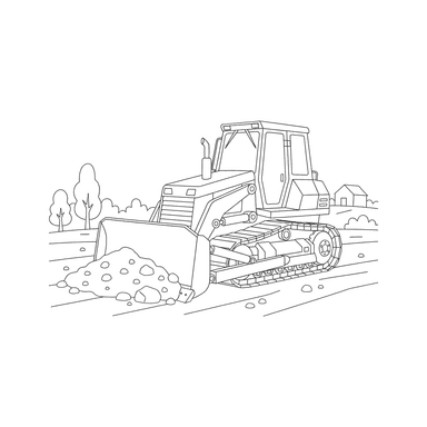 Bulldozer Leveling Plot Coloring Page