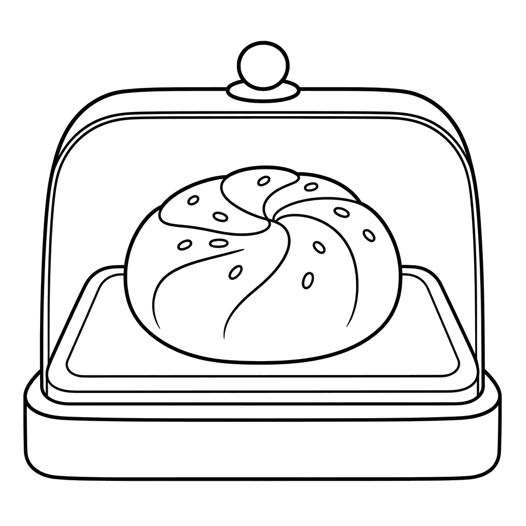 Bun in Bakery Window Coloring Page