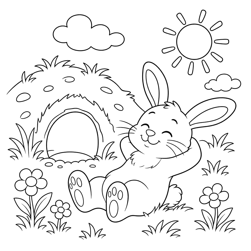 Bunny Warming in the Sun