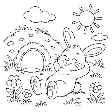 Bunny Warming in the Sun