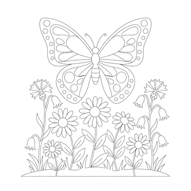 Butterfly Meadow Coloring Page