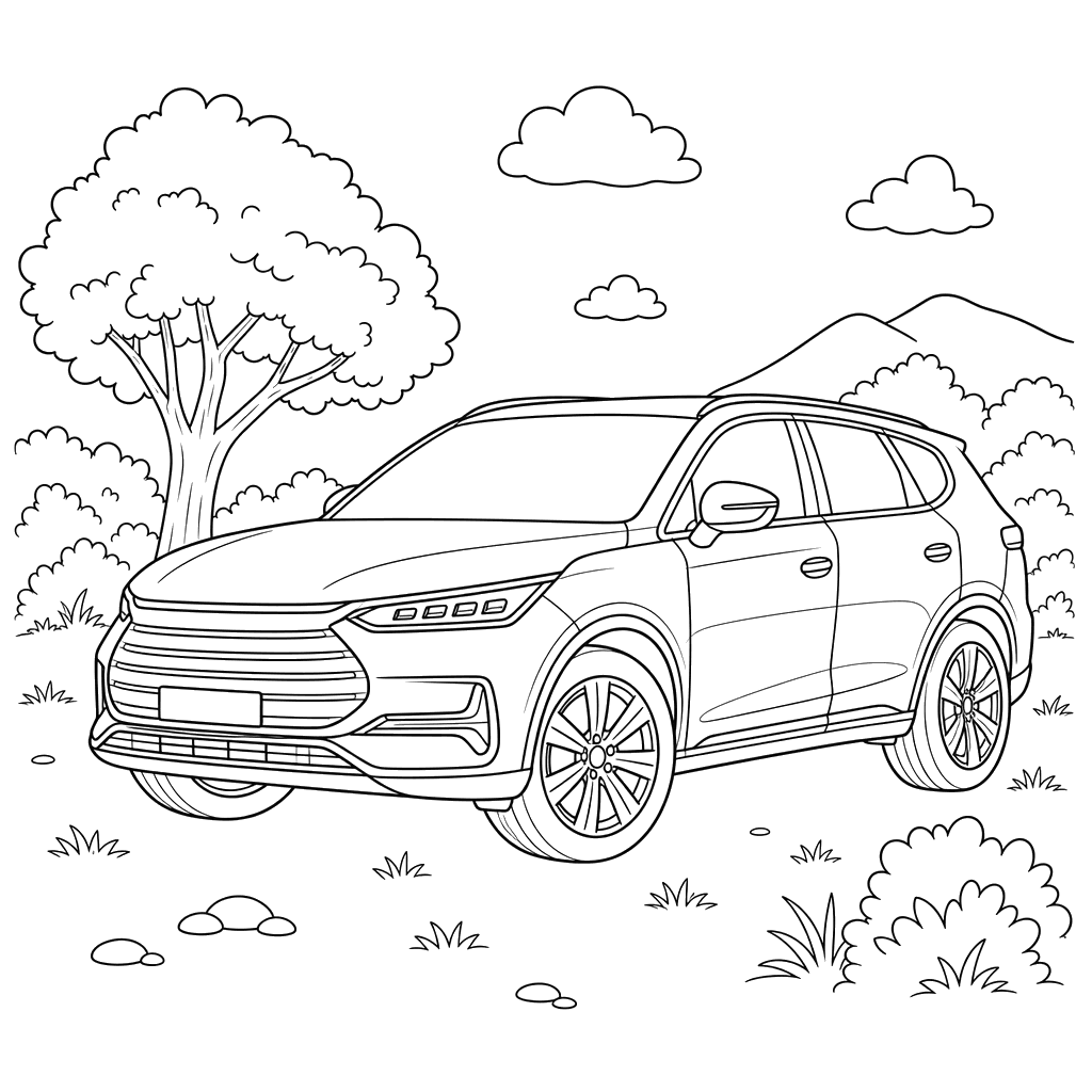 BYD Tang SUV Coloring Page